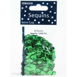 Sequins 6mm cup Green...