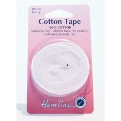 20mm Cotton tape White 100%...